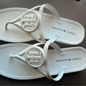 Tommy Hilfiger Women's White Logo Sandals